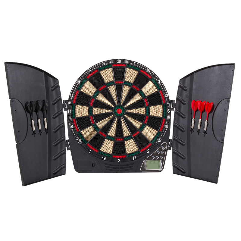 Electronic Dartboard and Cabinet Set with Darts