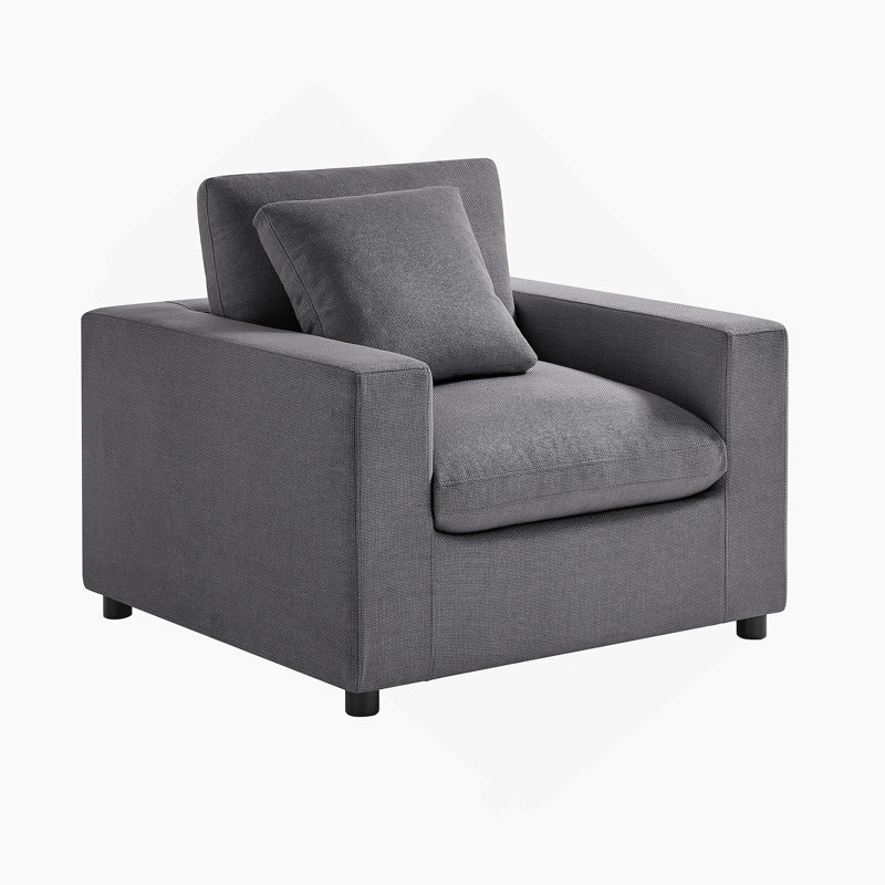 Fauteuil en velours côtelé Chelsea, Gris