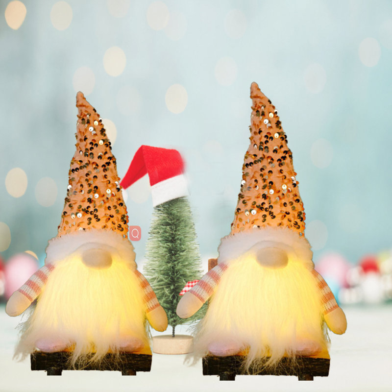 Poupée gnome de Noël scintillante, Rose