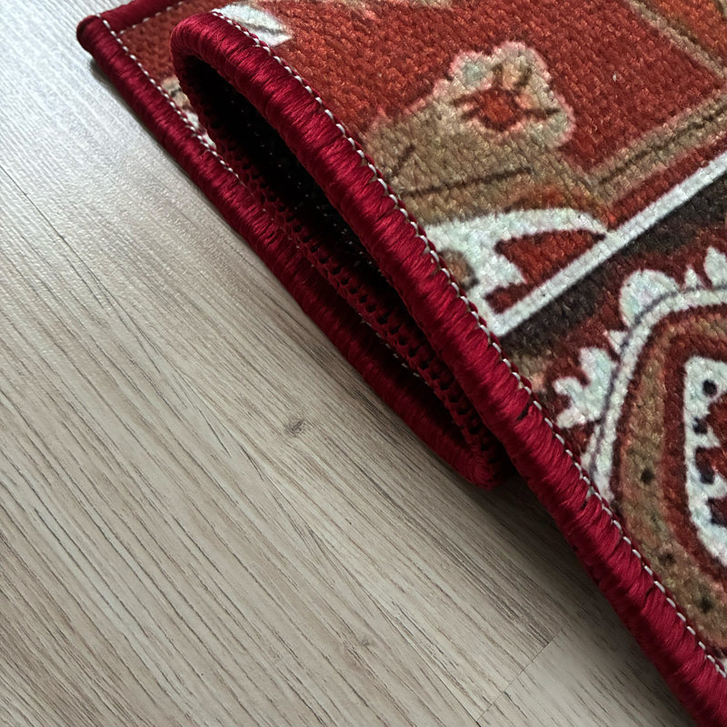 Tapis d'escalier rouge à taille basse en chenille personnalisé sur mesure, Rectangle 32 po x 6 po