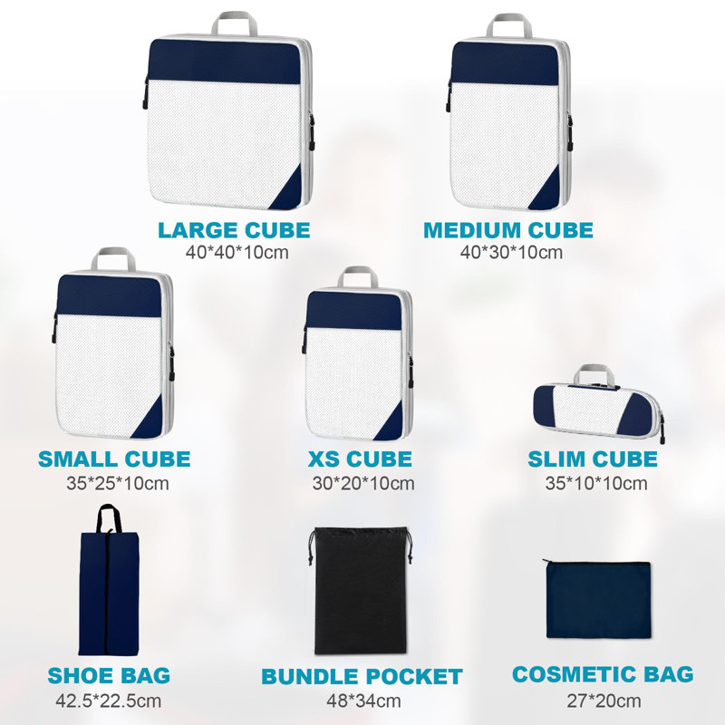 Rebrilliant Fabric Storage Bag, Navy Blue