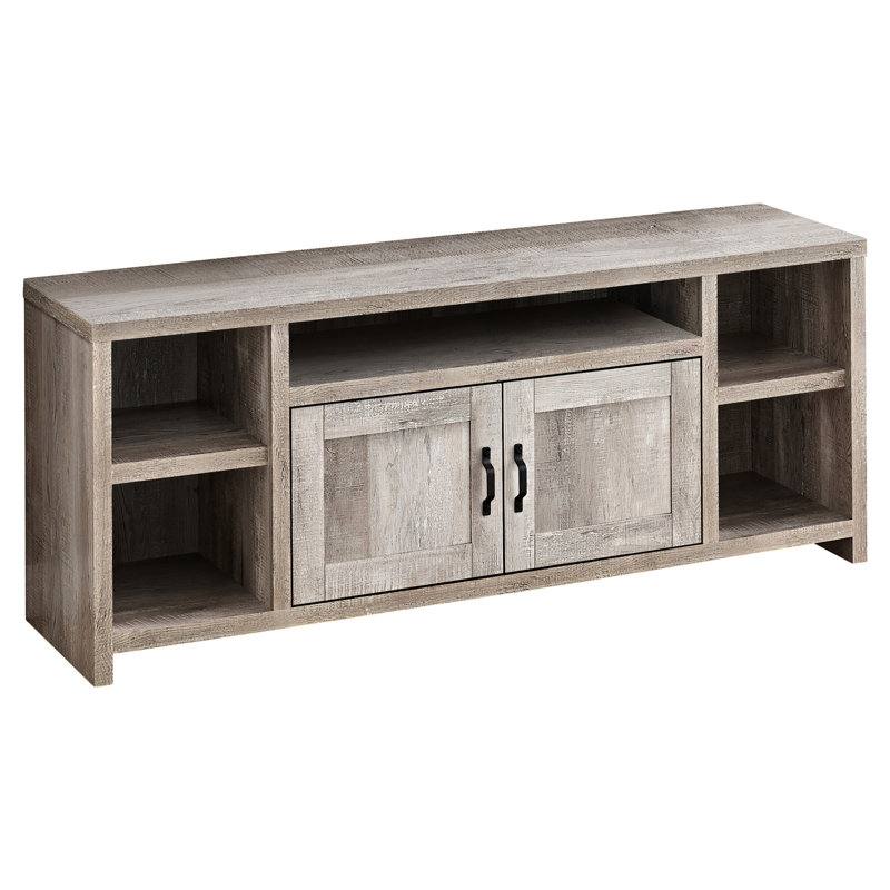 Meuble télé de style moderne, console de 60 po avec rangement, taupe pour l'ameublement et la décoration du salon et de la chambre à coucher
