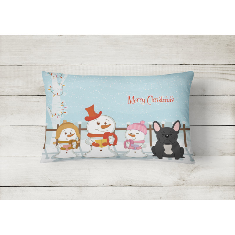 Coussin lombaire intérieur / extérieur Merry Christmas, Noir
