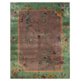 Antique Allover Floral Art Deco Chinese Design Room Size Area Rug