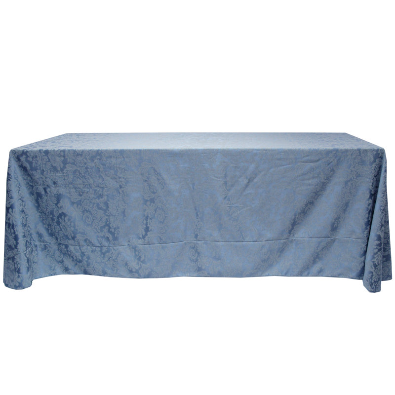 Miranda Solid Color Tablecloth, 156" x 108", Slate Blue, 2