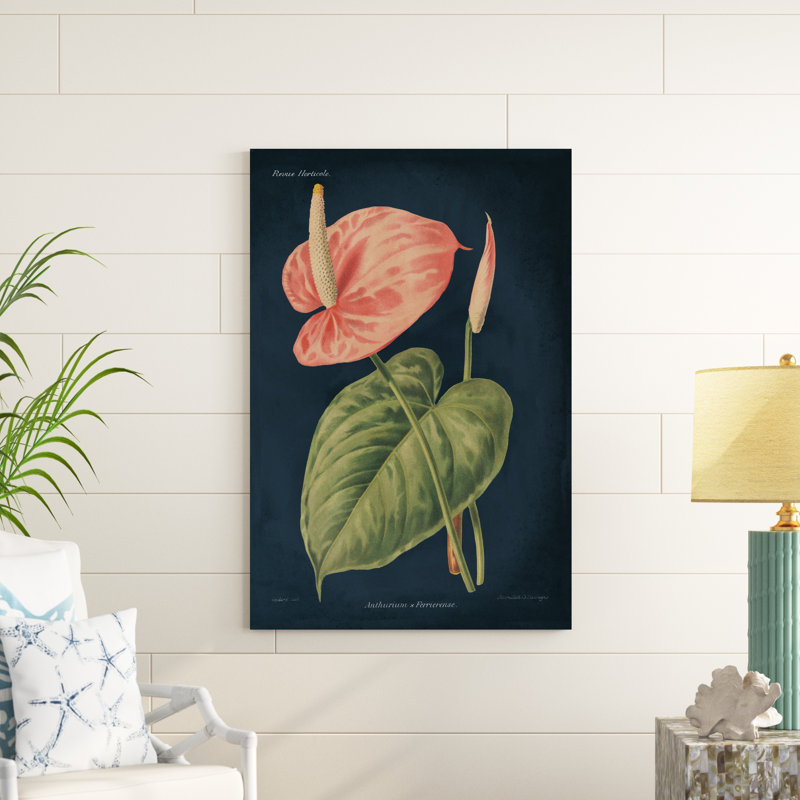 Anthurium ferrierense bleu foncé, H 48 po x l 32 po x P 1,25 po