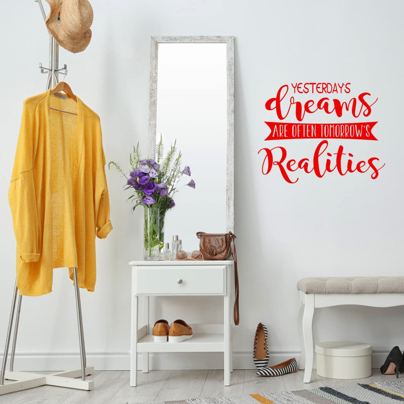 Adhésif décoratif "Rêves d'hier sont souvent réalité", Rouge, H 18 po x l 24 po