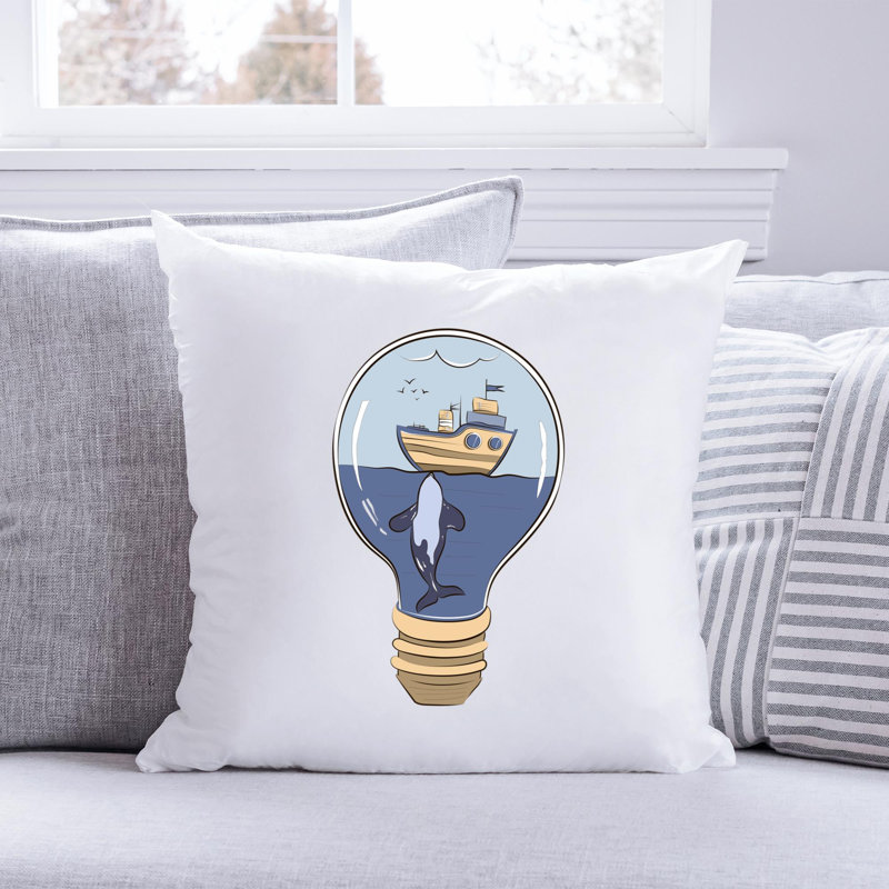 Coussin Nautical Sea Life_26 - Throw Pillow Insert Include, H 18 po x l 18 po