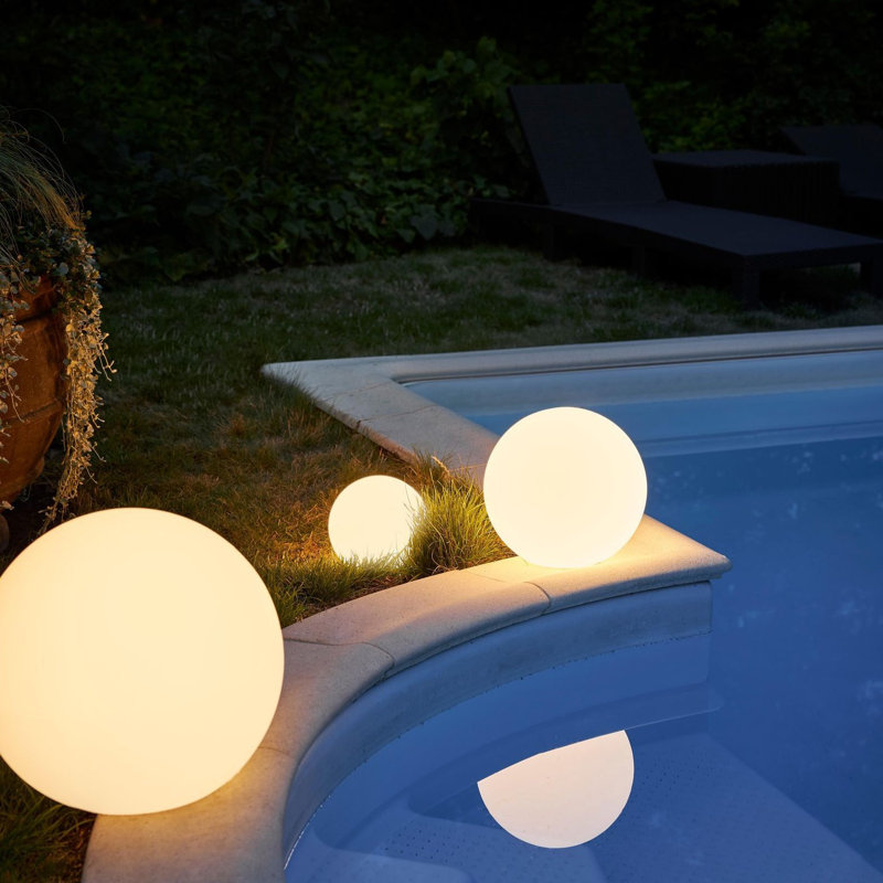 Solar Powered Integrated LED Color Changing Outdoor Light, 12" H x 10" W x 10" D