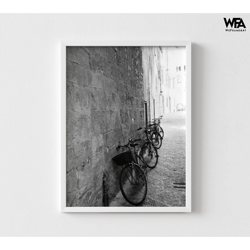 Photo de bicyclette, art mural, impression sur toile, Reproduction encadrée sans passe-partout, H 16 po x l 12 po, Blanc