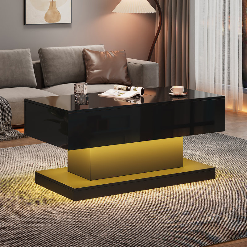 Table basse réglable Montara avec lumières DEL et plateau extensible
