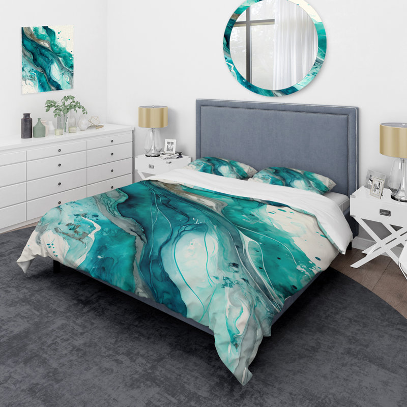 Ensemble de housse de couette en microfibre / polyester Turquoise Waves In Paradise