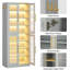 67" Tall Grey Bookcase With Doors-1968930234