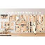Ensemble de 3 panneaux muraux géométriques en bois au fini chêne blanc-497607724-497607715