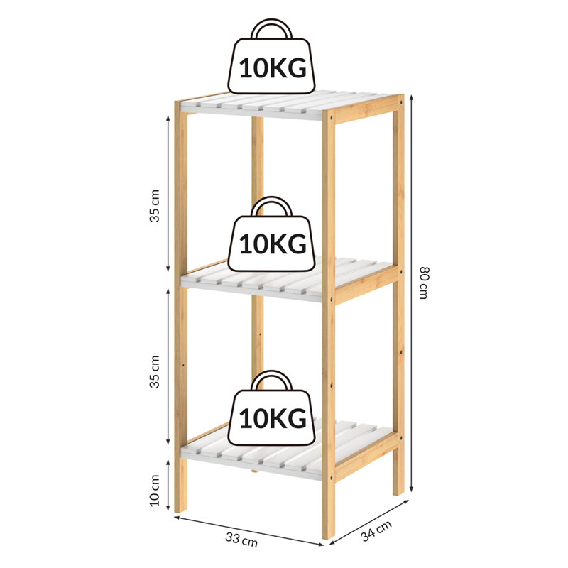 Dipalma Bamboo Freestanding Bathroom Shelves