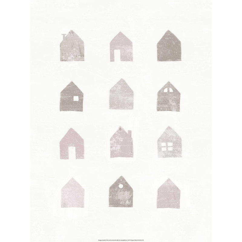 Motif de timbre maison patiné, H 16 po x l 12 po x P 1,25 po