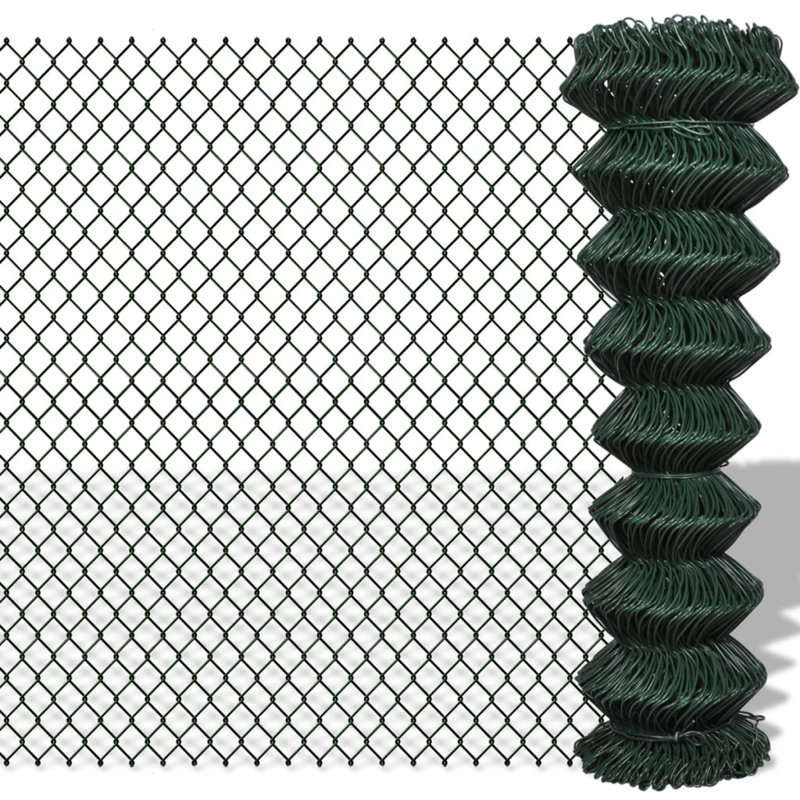 Finlay Metal Wire/Mesh Fence, 100cm H x 2500cm W, Green