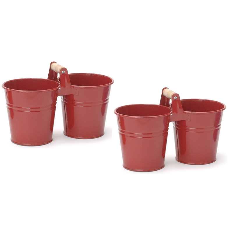 Pot à fleurs en acier galvanisé Kilroot, Rouge, 2