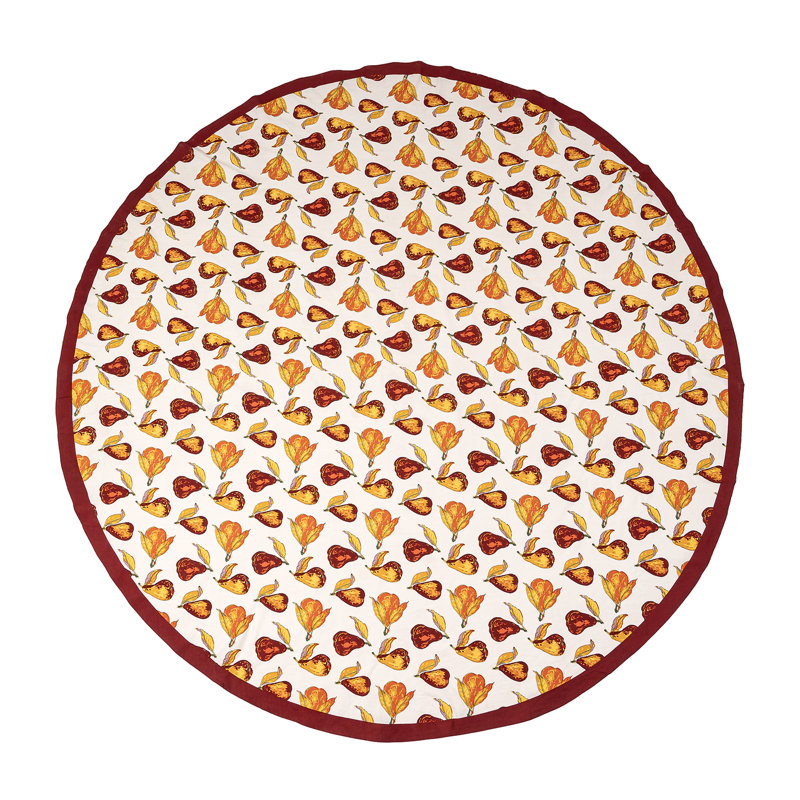 Orchard Pear Handmade Floral Tablecloth, 90" Round