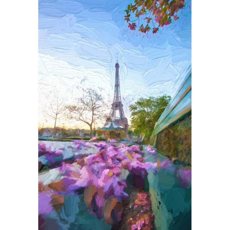 Dahlen Eiffel Tower by Extravagantni - Wrapped Canvas Print, 46cm H x 30cm W x 3.8cm D