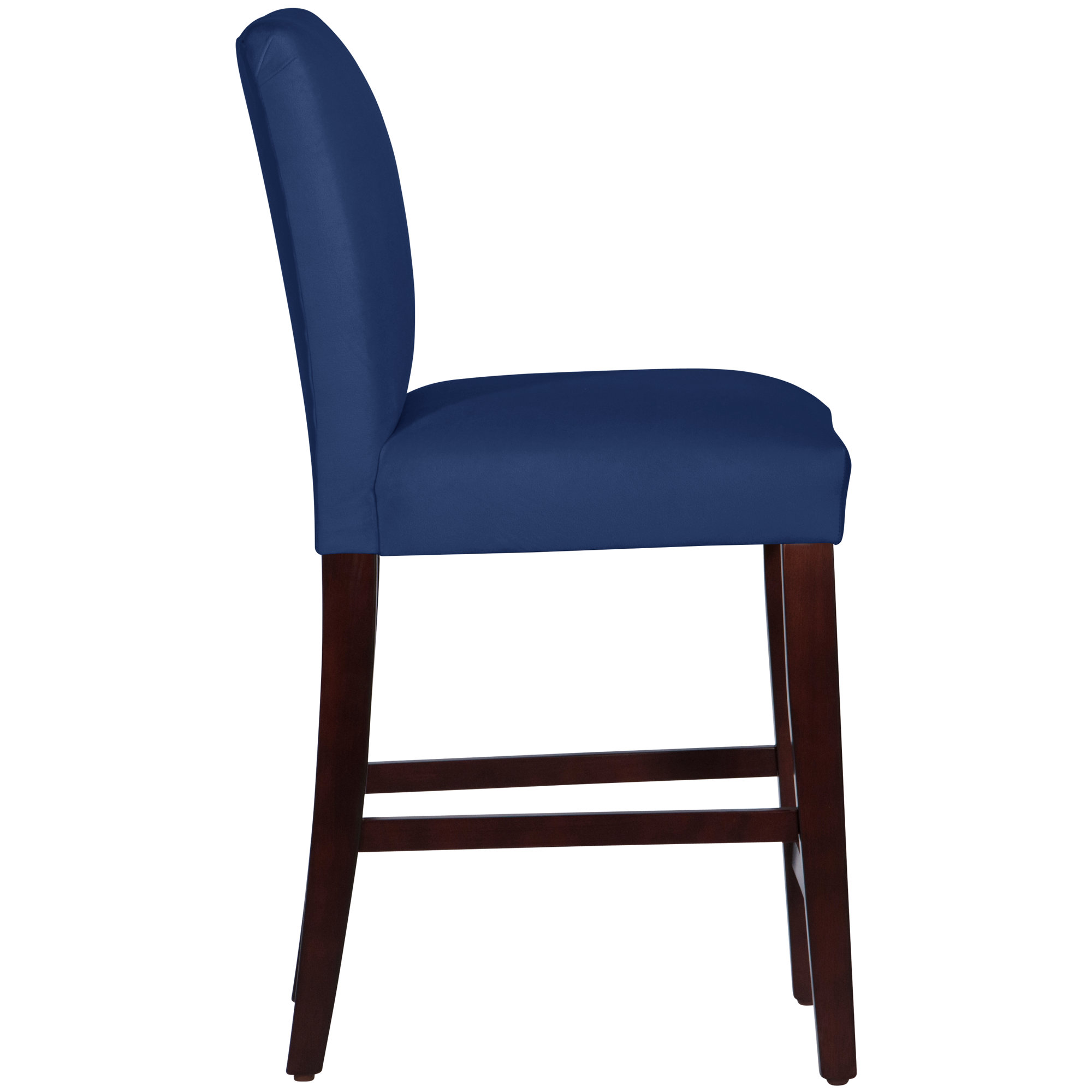 Sylva Upholstered Stool, Crossweave Blue, Espresso, Counter Stool (26” Seat Height)