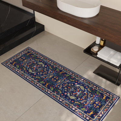 Tapis de couloir de cuisine 2 pi x 6 pi à motif floral antidérapant pour tapis d'entrée