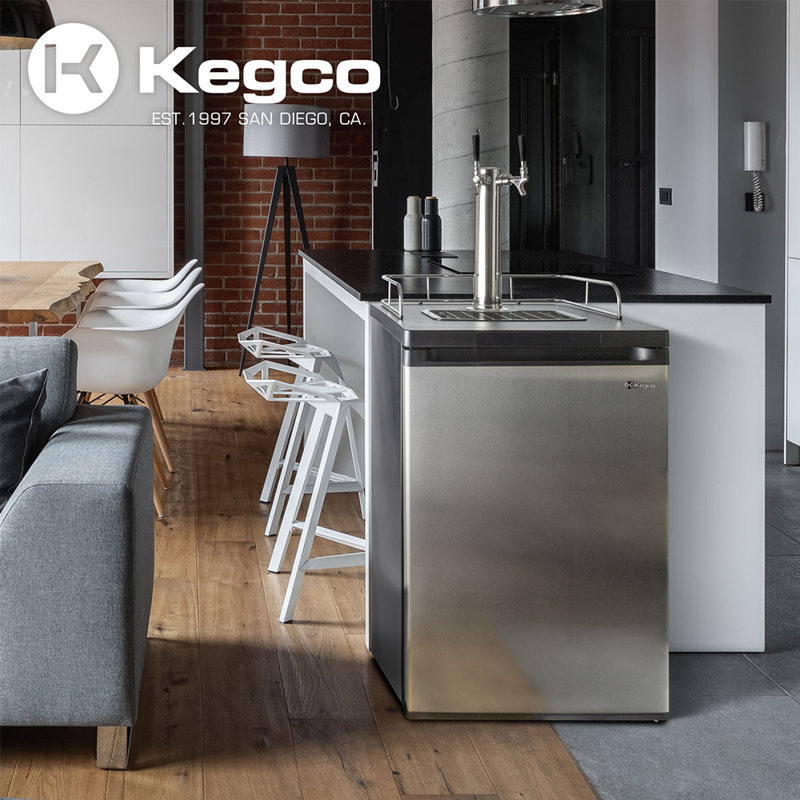 Stainless Steel Dual Tap Freestanding Kegerator with Adjustable Temperature