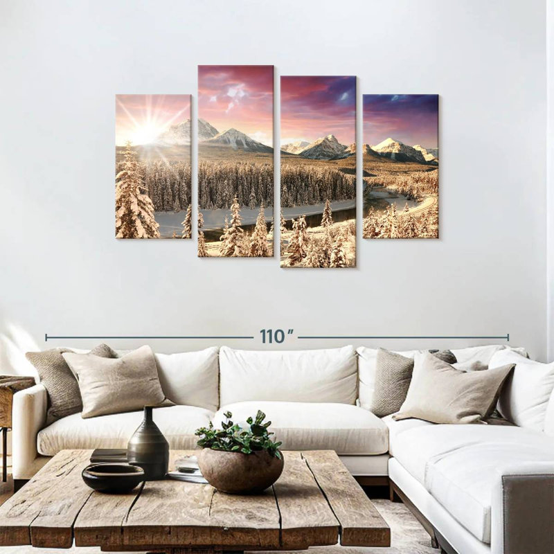 Alvord Alberta Rockies Winter Sun, 48" H x 75" W