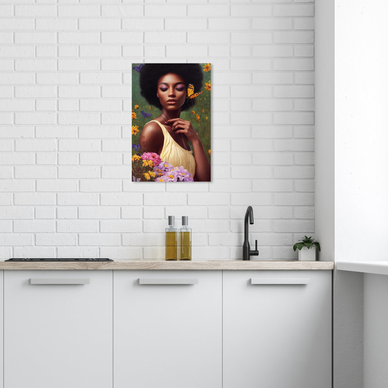 «Dillingham Ebony Floral Wings», reproduction sur toile, H 24 po x l 16 po x P 0,8 po