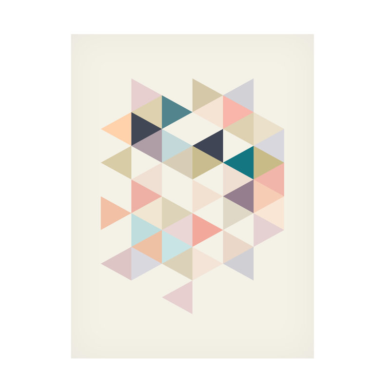 «Tom Quartermaine», triangles scandinaves neutres sur toile, H 47 po x l 35 po x P 2 po