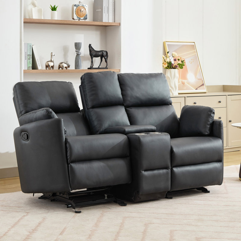 Hudson 2 Seater Faux Leather Sofa, Black