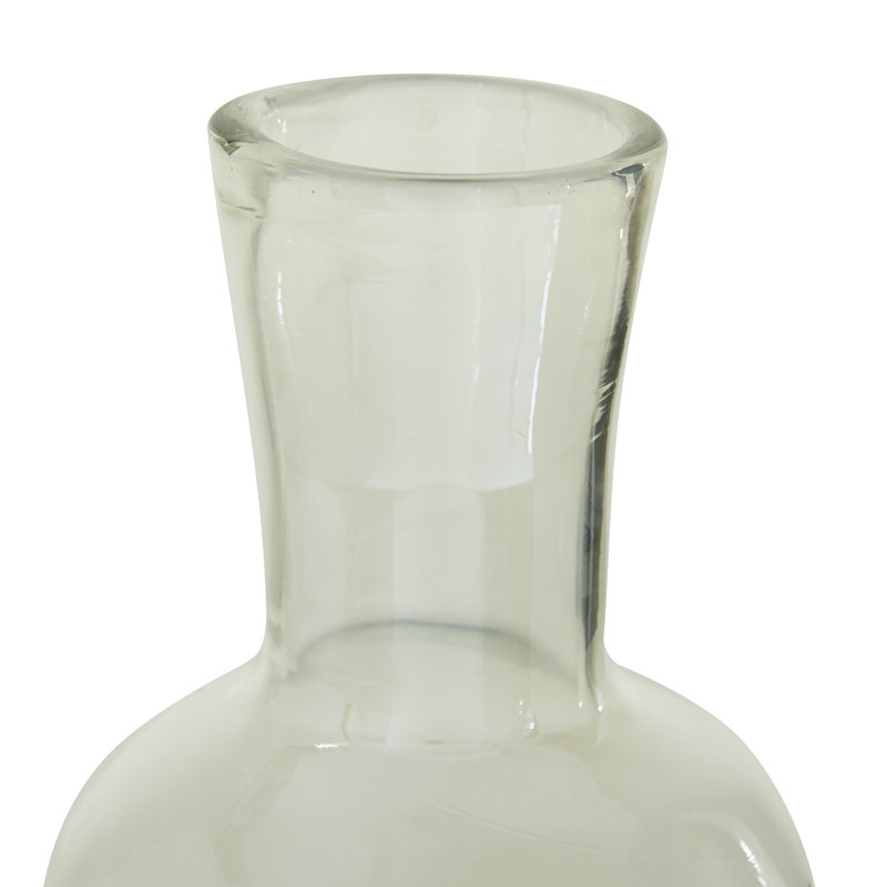 Gray Ombre Glass Coastal Table Vase, 13.2"