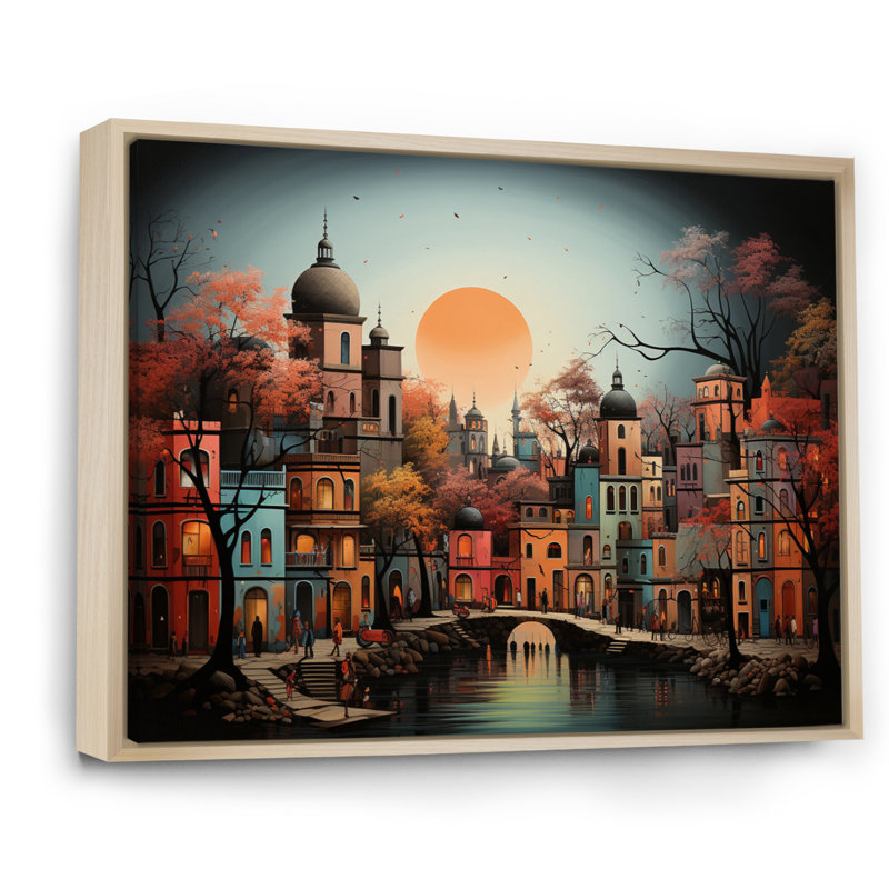 Ndian Art Indian Splendor - art mural indien sur toile, H 34 po x l 44 po, Cadre naturel flottant