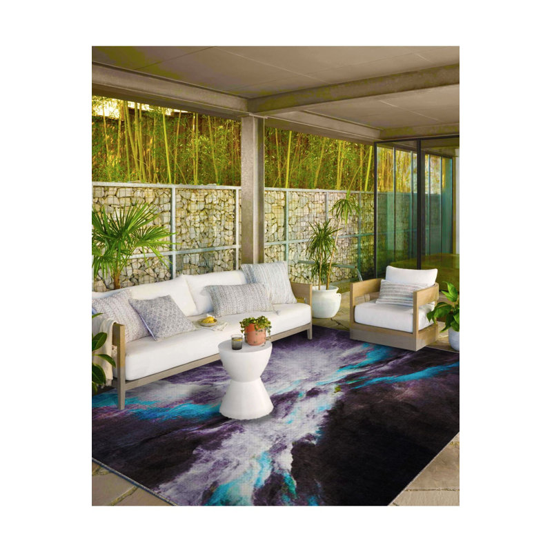 Tapis lavable à motif d'espace, Sous-tapis rectangulaire de 3 pi 3 po x 4 pi 11 po