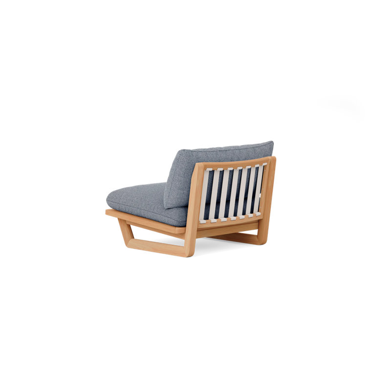 Outdoor Teak Lounge Chair, Sunbrella Berber Rib Dune, No