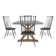 Durga Rustic Pine Frame Concrete Veneer Top Dining Table And Windsor Chairs Set - Full Concrete Veneer Top Table And 4 Chairs