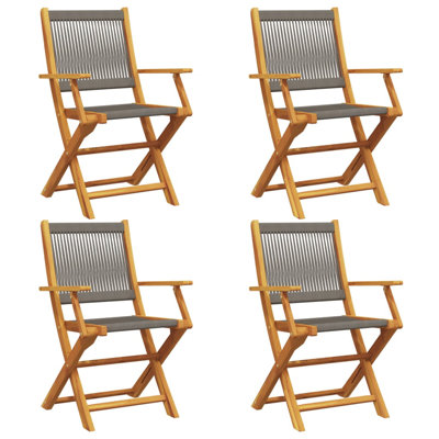 vidaXL Folding Patio Chairs Outdoor Garden Seating Furniture Solid Wood Acacia by VidaXL