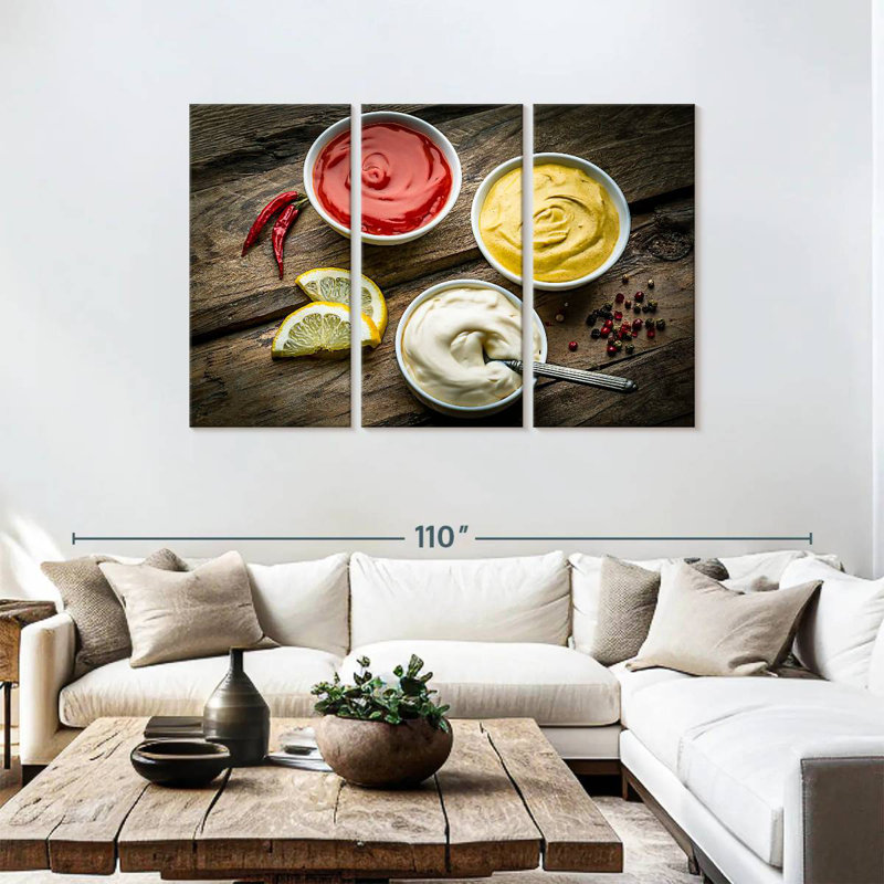 Yarlin Ketchup Mustard And Mayonnaise, 48" H x 74" W