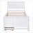 Twin Size Solid Pine MDF Platform Storage Bed With Trundle Drawers No Box Spring Needed White For Guest Bedroom