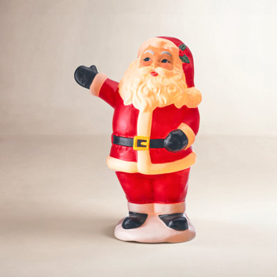 24" Outdoor Retro Plastic Santa