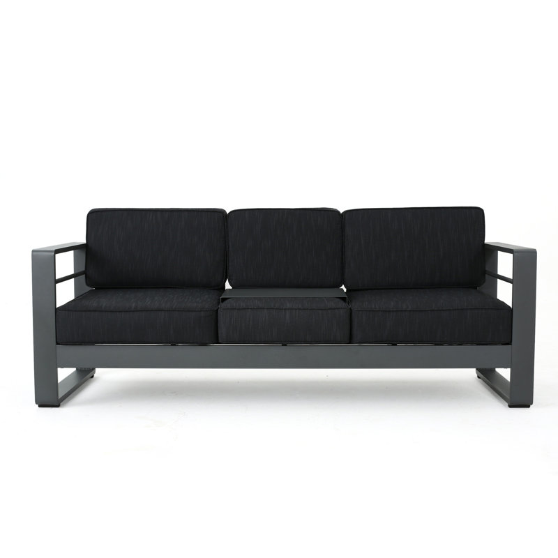 Cape Coral 3 Seater Sofa W/ Metal Tray Grey
