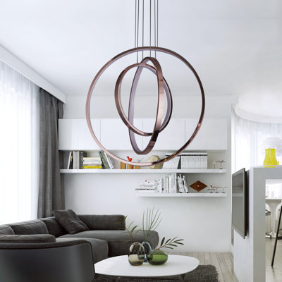 Benkelman 3 - Light Acrylic LED Geometric Chandelier