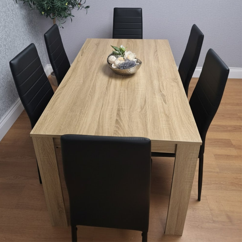 Anacelis 6 - Person Dining Set, Black 