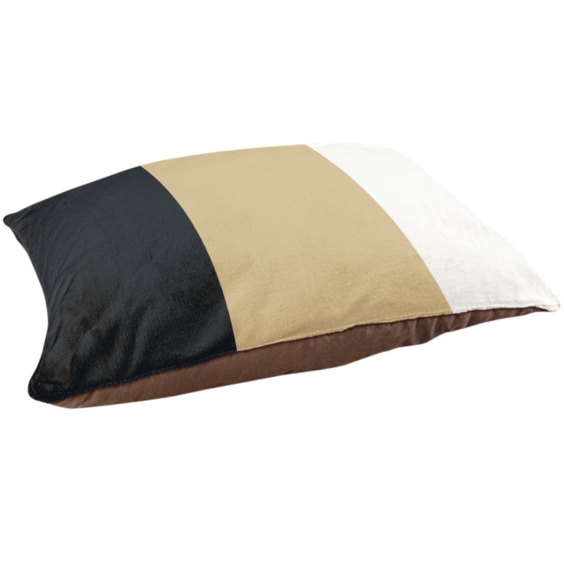 Coussin Detroit, Medium (40" W x 30"D x 6.5" H), Black/Gold/White