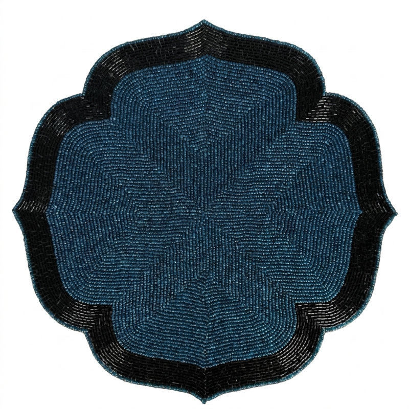 Ensemble de napperons de perles rondes faites à la main Dec-15 de 8 à 14 pouces pour table de salle à manger et décoration de Noël