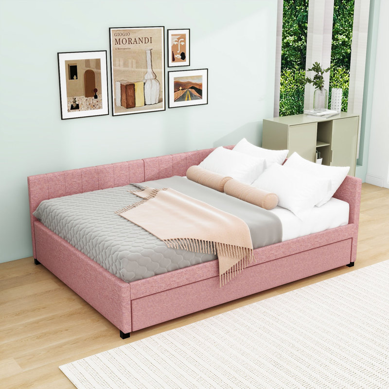 Liddington Upholstered Daybed, Pink, Full / Double