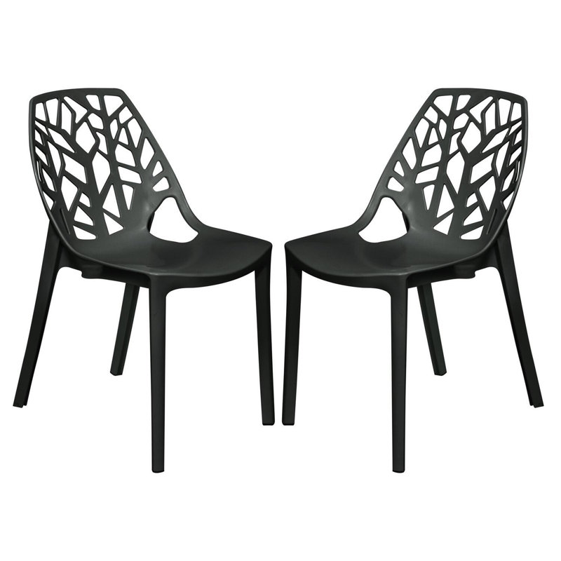 Chaise d'appoint - ensemble de 2, Noir, noir, noir, noir