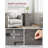 17.7''W Farmhouse Barn Door 3-Drawer File Cabinet with Adjustable File Rail, Gray-1026175447