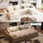 Sectional Sleeper Sofa with Pull-Out Bed, Chenille Modular Couch with Storage & 2 Ottomans