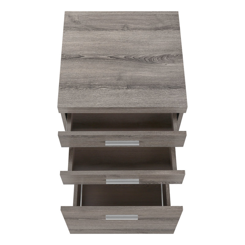 Classeur, mobile à roulettes, tiroirs de rangement, support pour imprimante, bureau, bureau, stratifié brun, contemporain, moderne